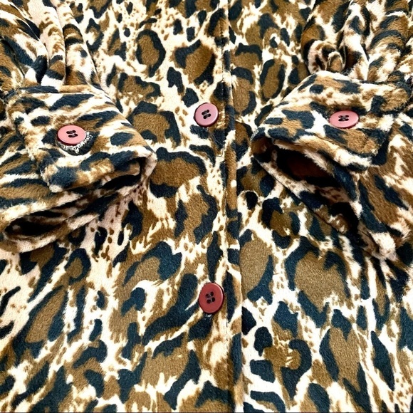 Vintage Dennis Basso Jacket Shacket Top X-Small Oversized Faux Fur Animal Print - Picture 5 of 11